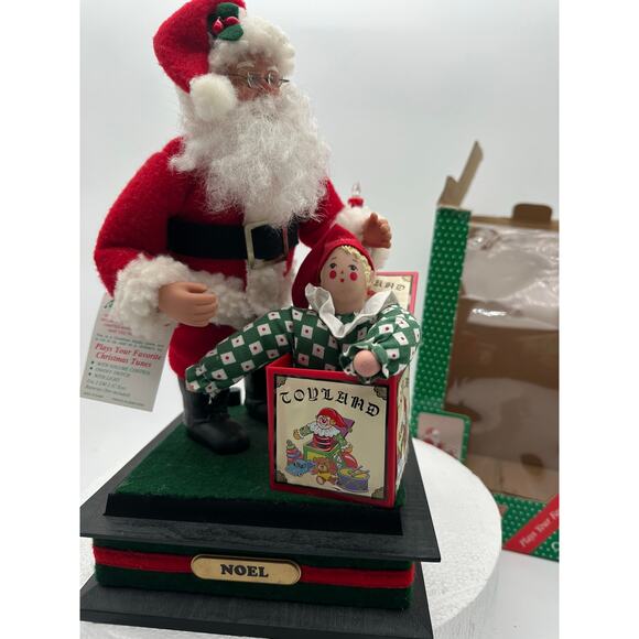 Holiday Creations Vintage Santa Claus Musical Light up Christmas Jack in Box - Picture 15 of 16